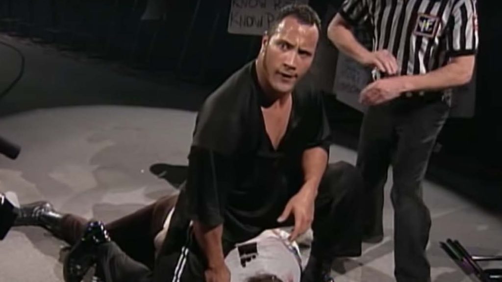 The Rock looks to end his I Quit match with Mankind at Royal Rumble 1999